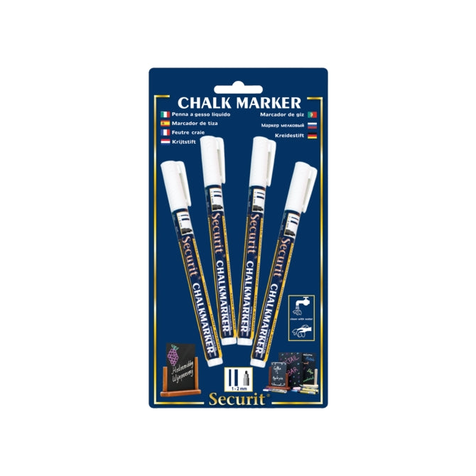 Quantore krijtstift rond wit 1-2mm, 4st