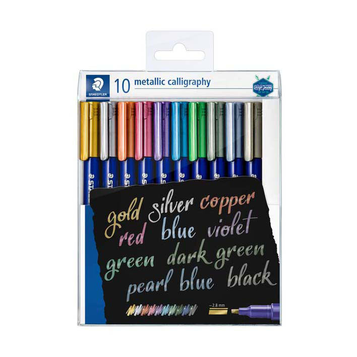 Staedtler kalligrafiepennen metallic set - 10 kleuren