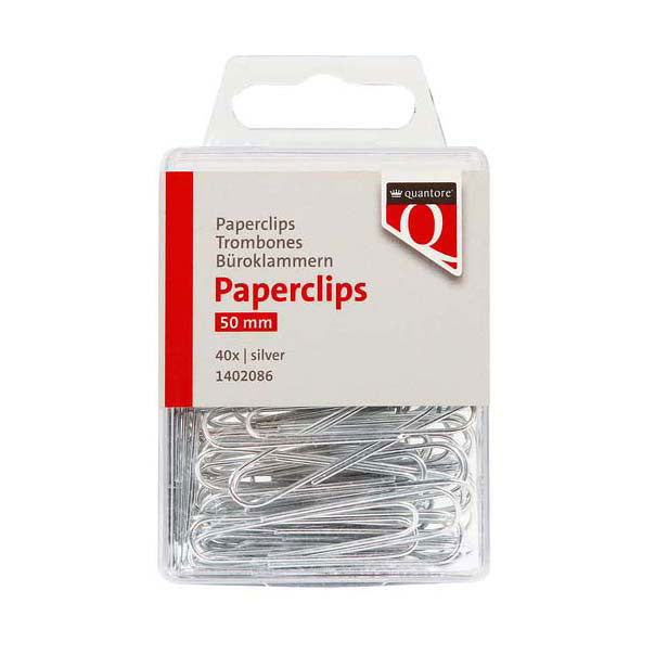 Clip Quantore 50mm plateado, 100 uds.