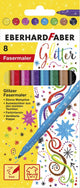 Eberhard faber viltstiften - glitter - 8 stuks - uitwasbaar - ef-551008