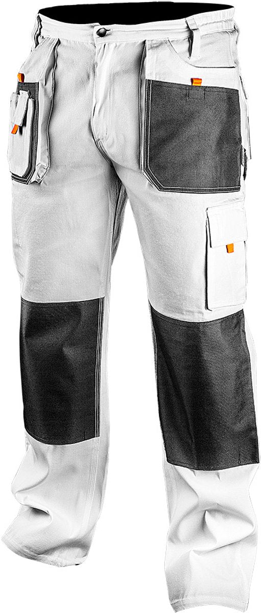 Neo tools schilders werkbroek wit ld 54 oxford bescherming 35% katoen-65% polyester 267 gr m2 ce-en340