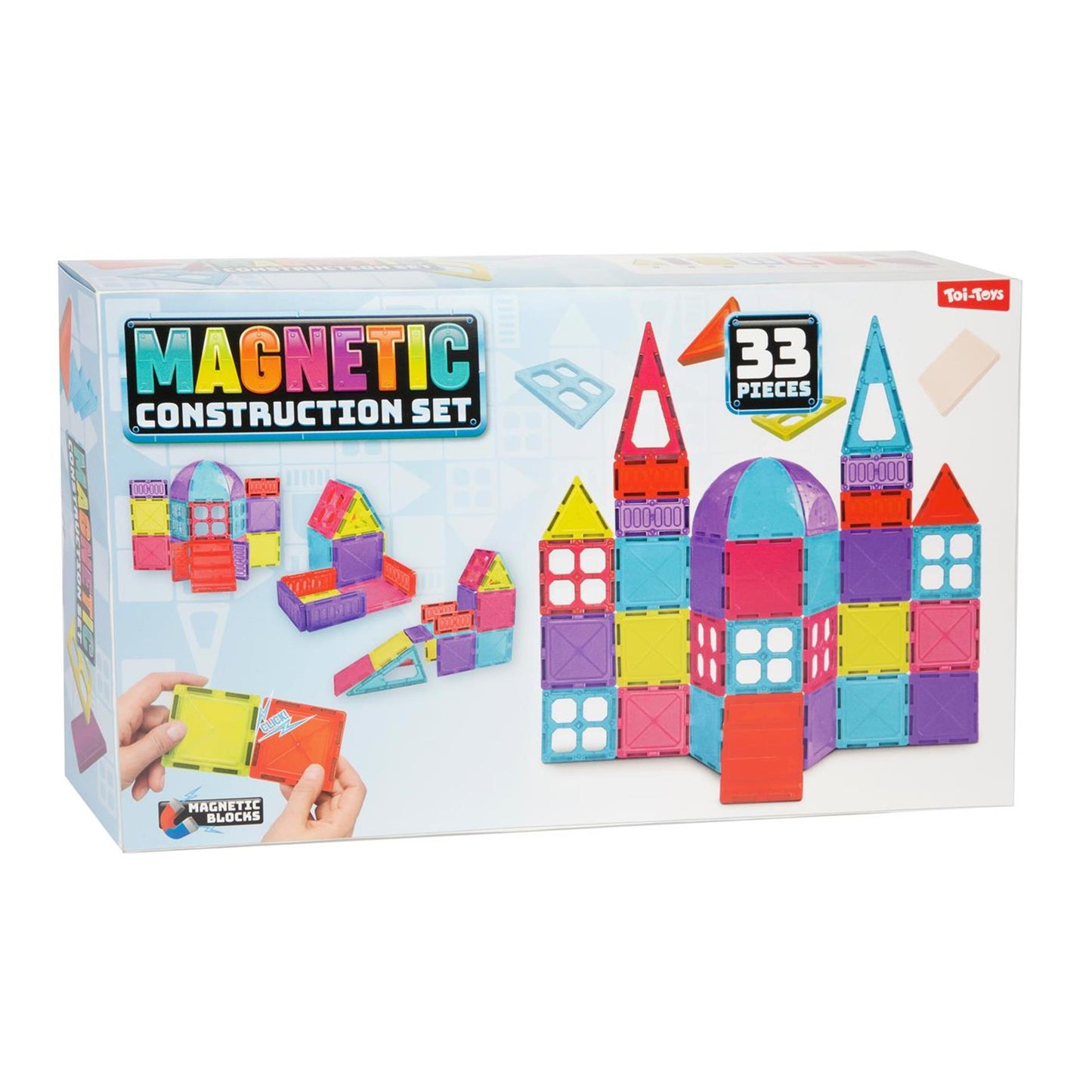 Set da costruzione Toi-toys pannelli magnetici, 33 pezzi.
