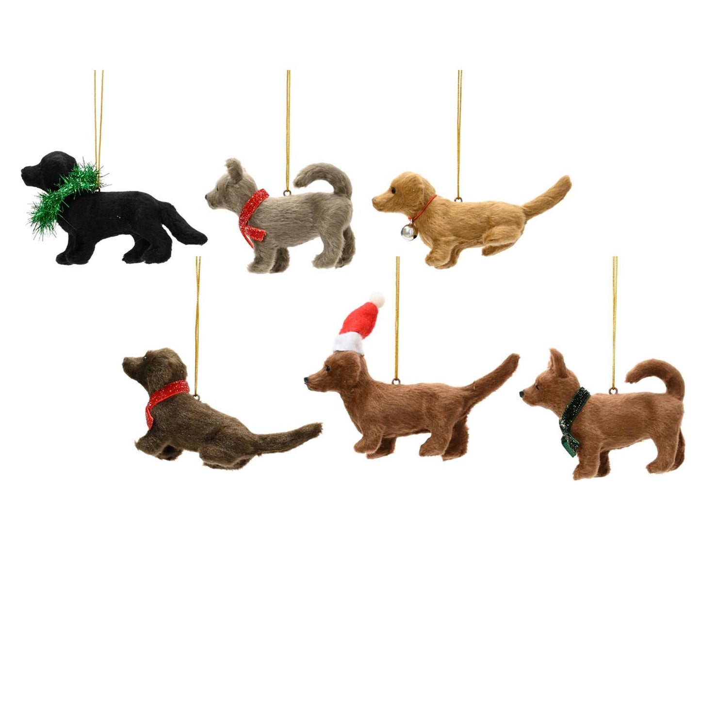 Decoris Ciondolo natalizio cane 11,5x.3,5x6cm plastica 6 assortiti