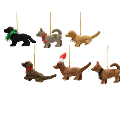 Decoris colgante navidad perro 11,5x.3,5x6cm plastico 6 surtidos