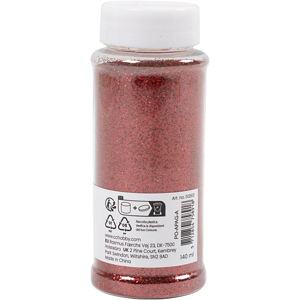 Creativ company bio sparkles, rosso, 140 ml 1 scatola