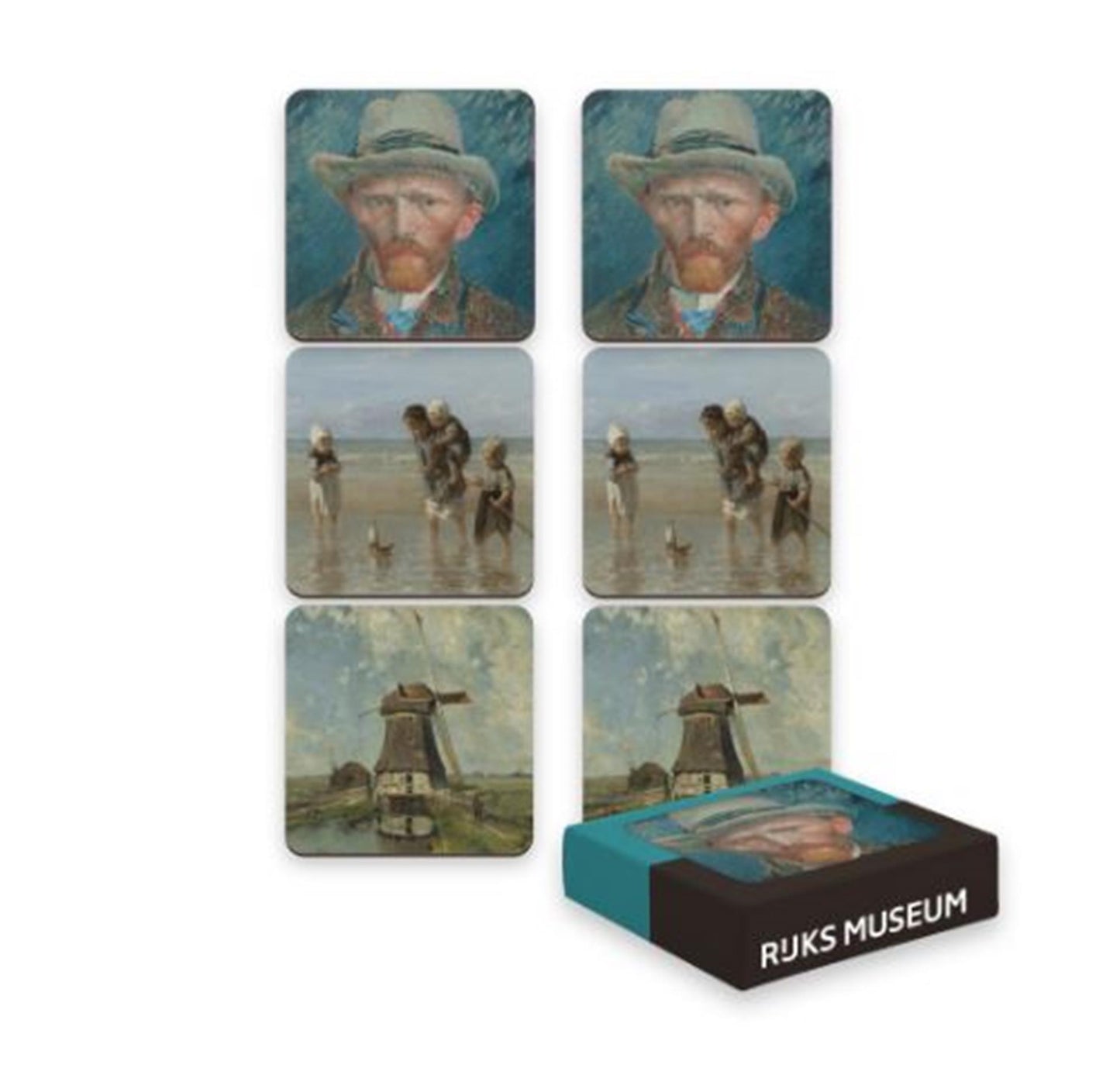 Onderzetters meesterwerken 19e eeuw 6st