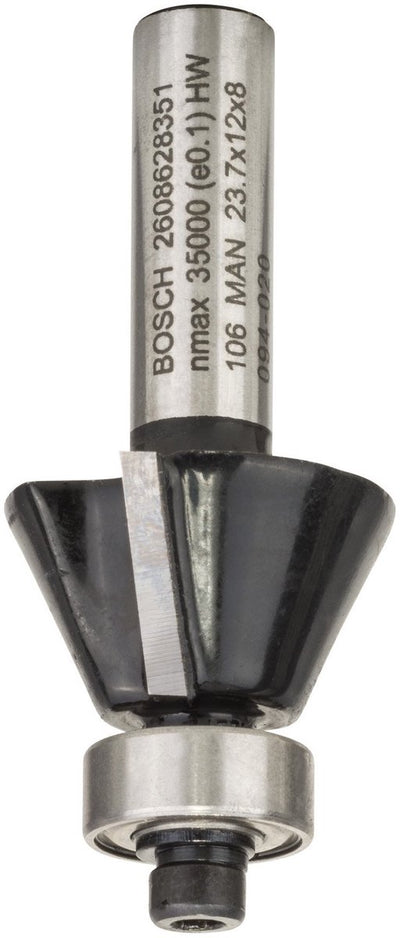 Bosch - fresado de cantos biselados 8 mm, d1 23,7 mm, ancho 5,5 mm, largo 12 mm, g 54 mm, 25°