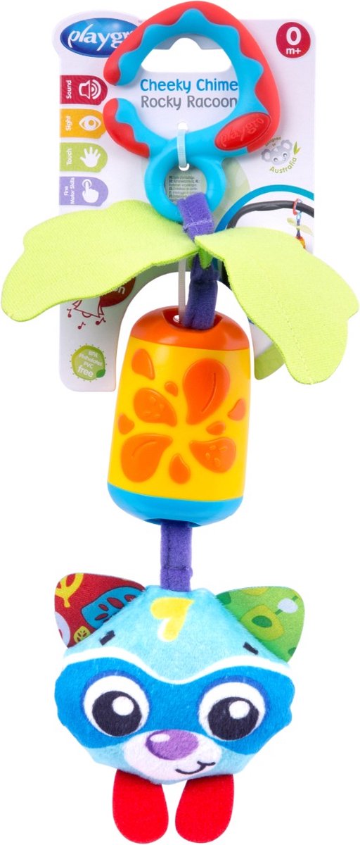 Playgro chime rocky raccoon juguete colgante - accesorio para cochecito - juguete para cochecito - juguete colgante - juguete para cochecito - juguetes bebe - juguetes bebe con sonido - accesorio cochecito - accesorio cochecito - juguetes educativos