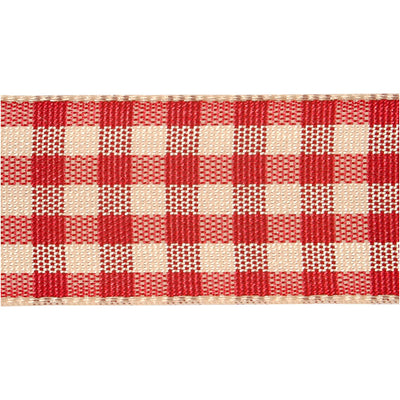 Creativ Company Checkered Ribbon Antique Red White, 25m