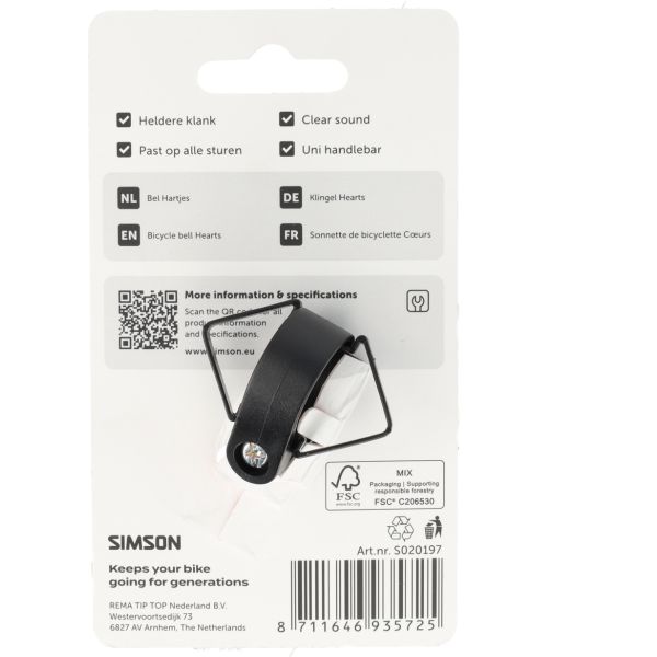 Corazones de campana de bicicleta Simson