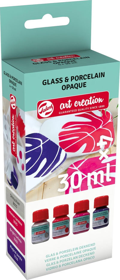 Talens art create.glas porcellana copre 4 x30ml rosa argento