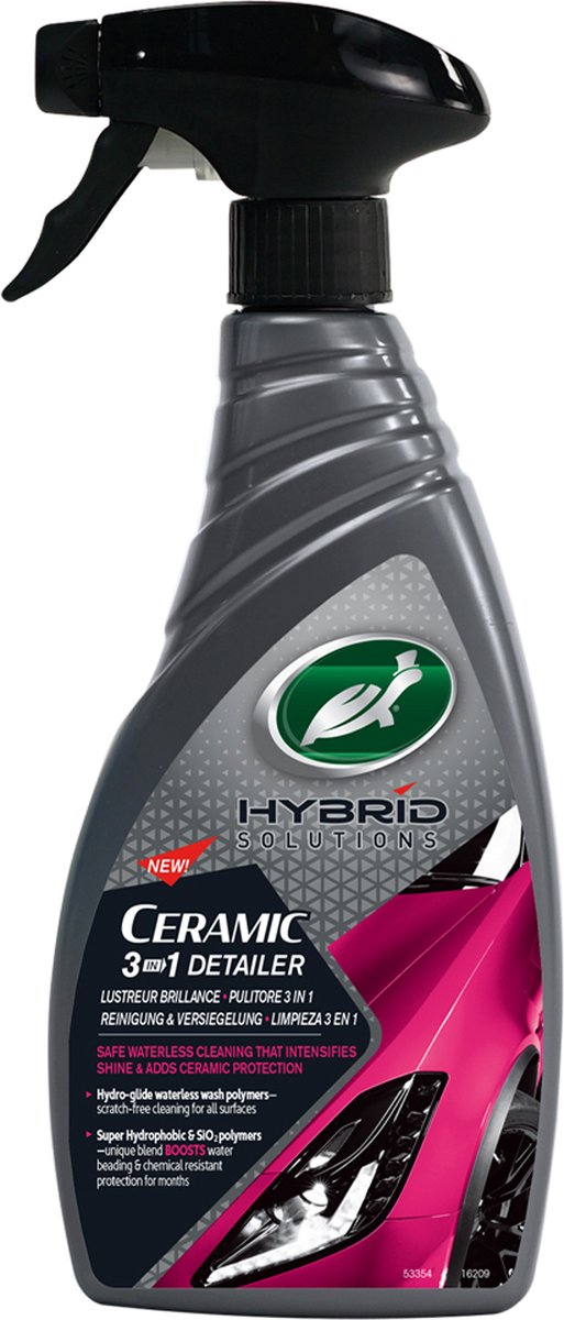 Turtle Wax hs ceramic 3in1 Detailer - pulizia sicura senza acqua - per mantenere la vernice - intensifica la brillantezza - utilizzare regolarmente - 500 ml