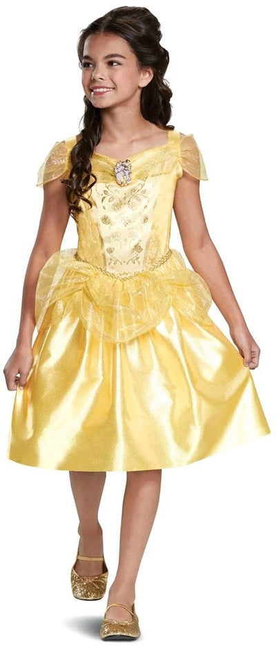 Disfraz princesa disney - la bella bestia, vestido belle clásico, talla s (5 - 6 años), niña