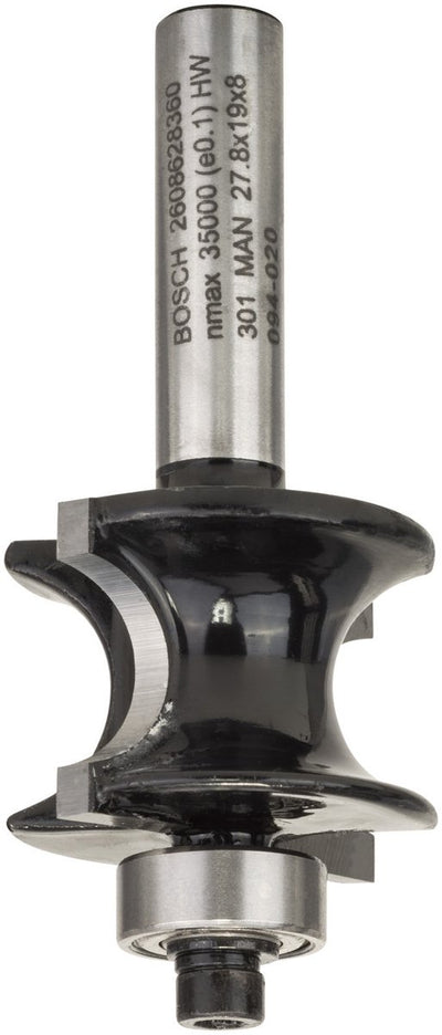 Bosch - fresas para perfiles semihuecos 8 mm, r1 6 mm, l 19 mm, g 63 mm