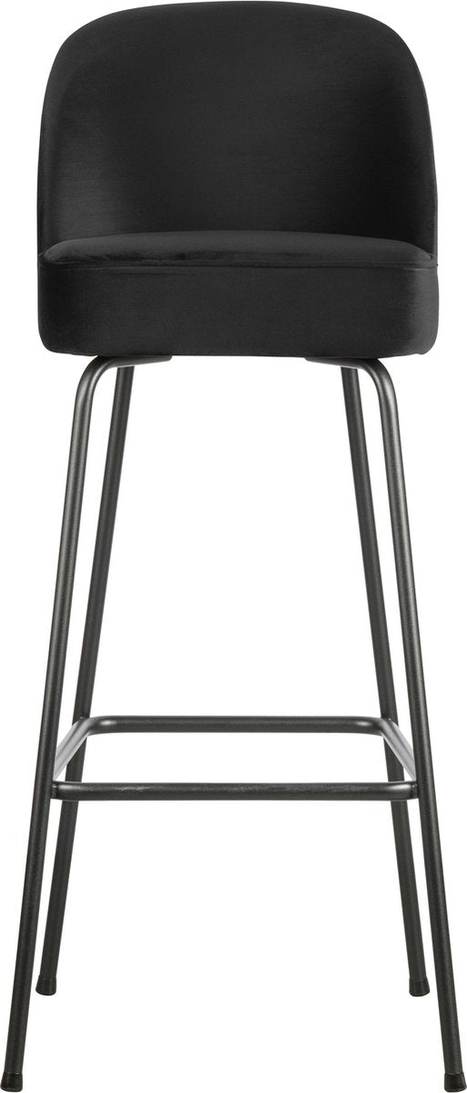 Silla de bar Woood vogue - terciopelo - negro - 103x50x55