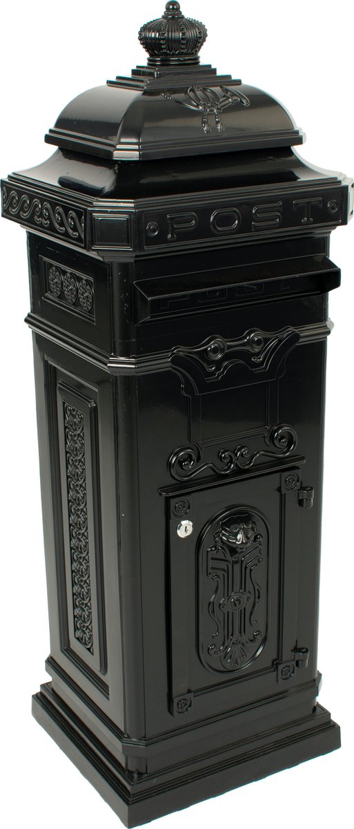 V-part - kolombrievenbus - cast aluminium powder coated - zwart - brievenbus