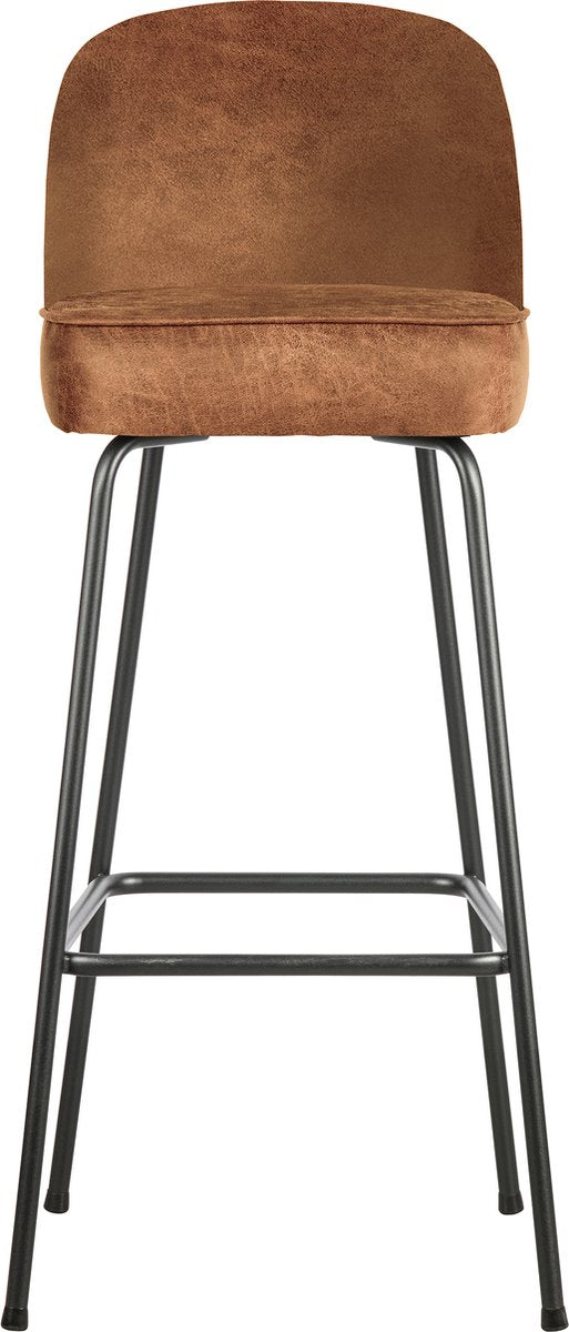 Woood vogue barstoel 80 cm - recycle leer - cognac - 103x50x55