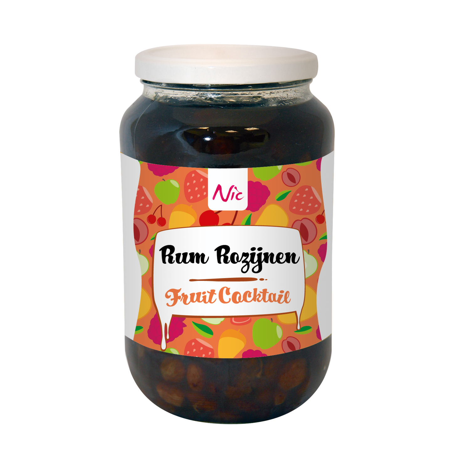 Pasas al ron Nic en almíbar espeso tarro (1,15kg)