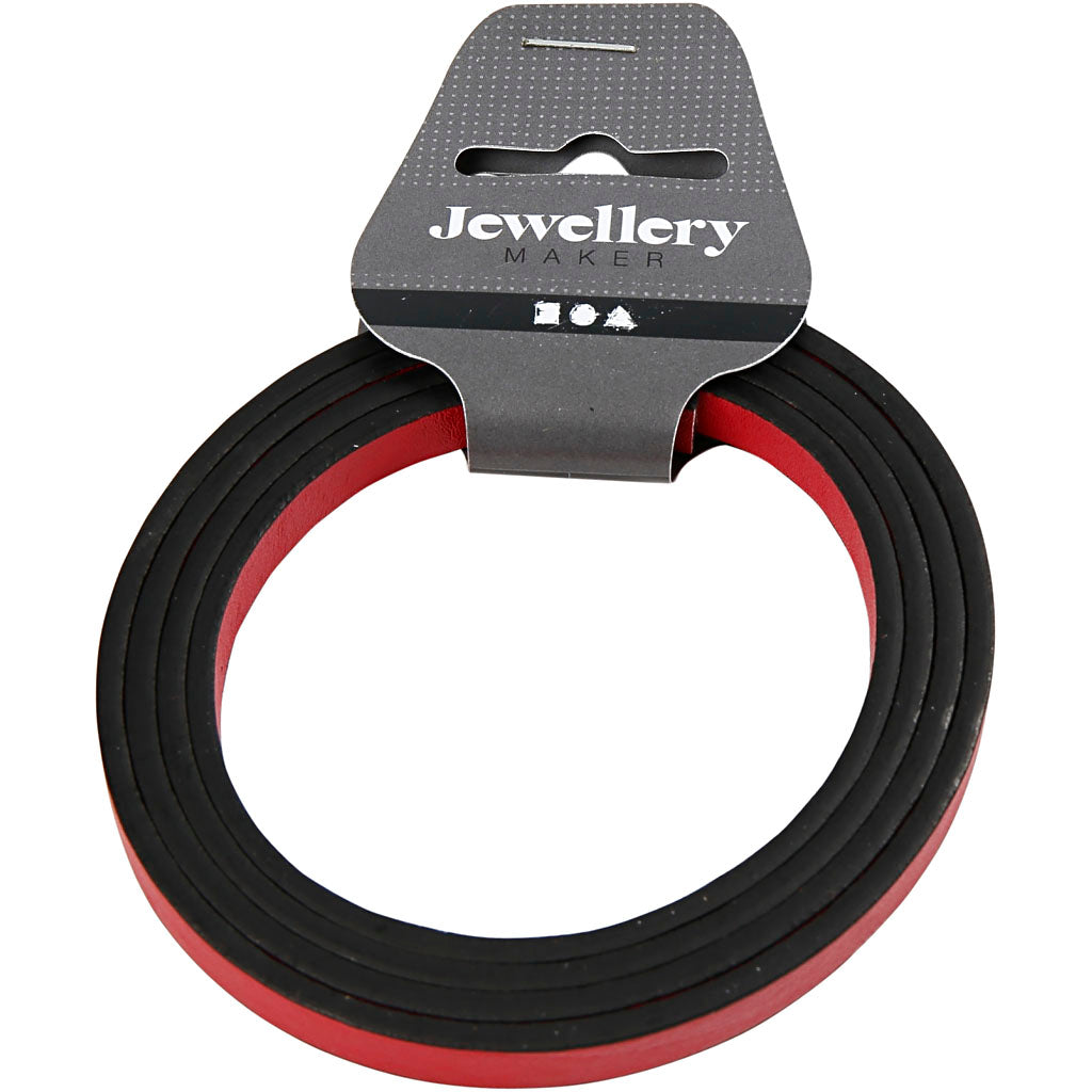 Cinturino Creative Company in similpelle, L: 10 mm, spessore 3 mm, rosso, 1 m 1 scatola