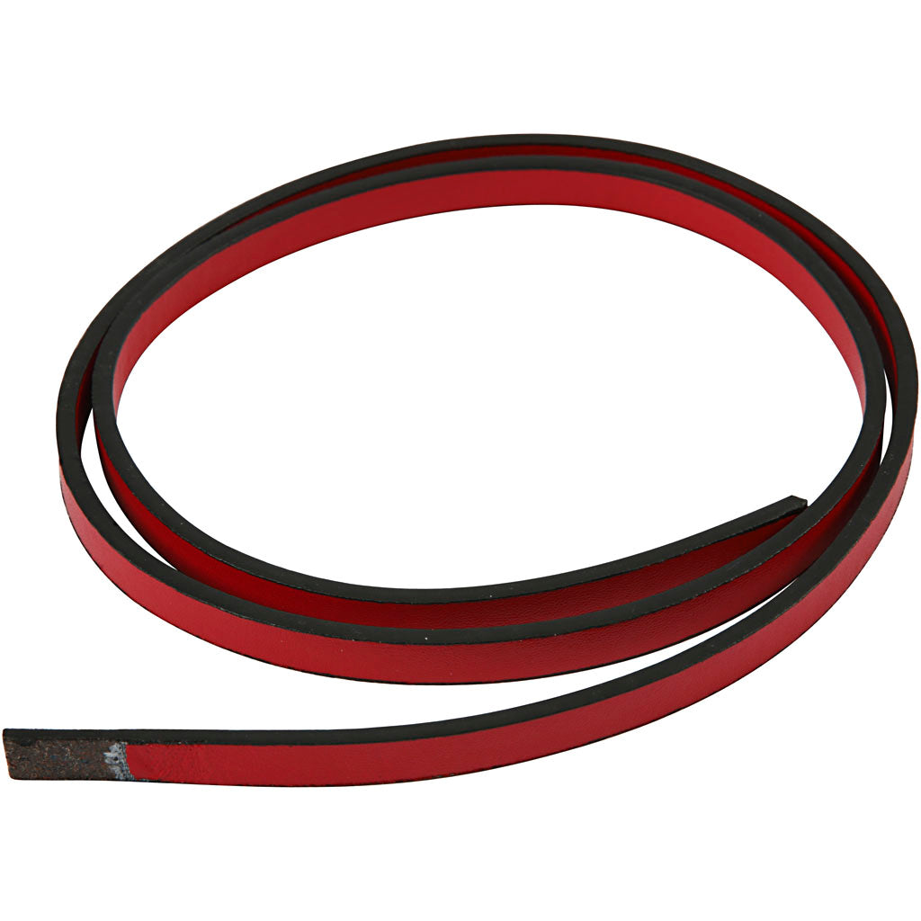 Correa Creativ Company de polipiel, ancho: 10 mm, grosor 3 mm, rojo, 1 m 1 caja