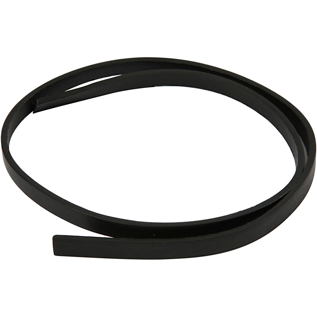 Correa Creativ Company de polipiel, ancho: 10 mm, grosor 3 mm, negro, 1 m 1 caja