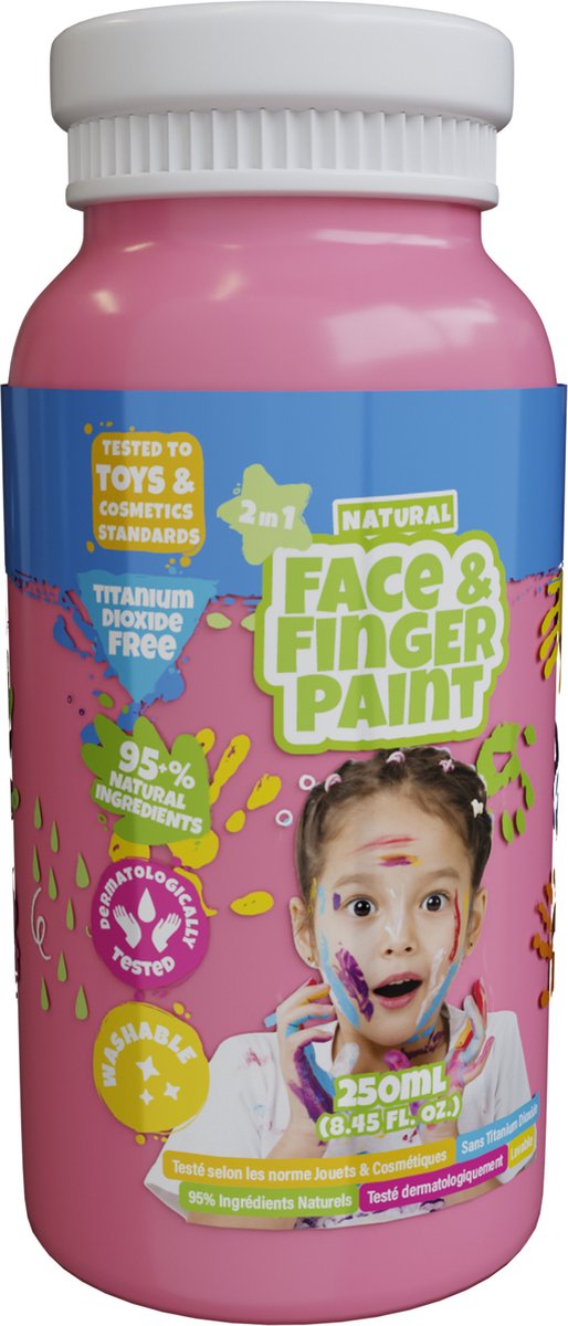 Boti Natural Face Fingerpaint Bottle Pink, 250 ml