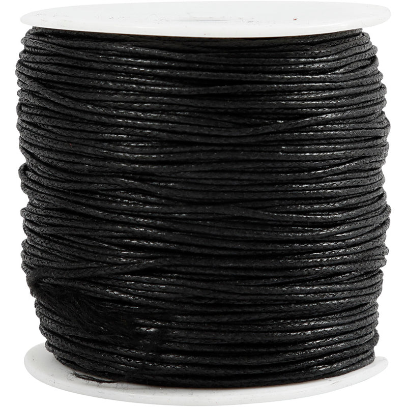 Cordón de algodón Creativ company, grosor 1 mm, negro, 100 m 1 caja