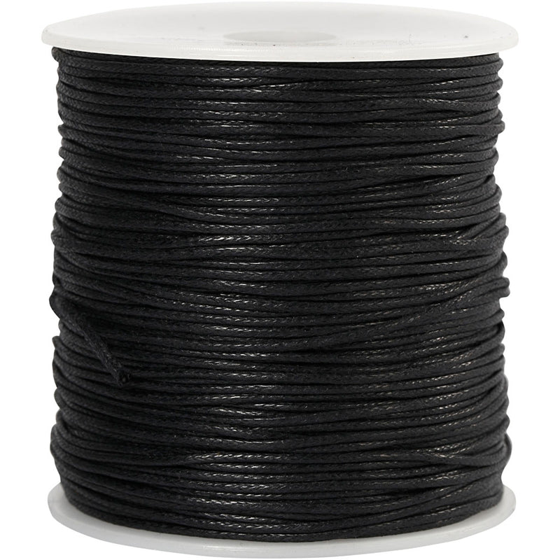 Cordón de algodón de Creativ Company, espesor 1 mm, negro, 100 m 1 caja