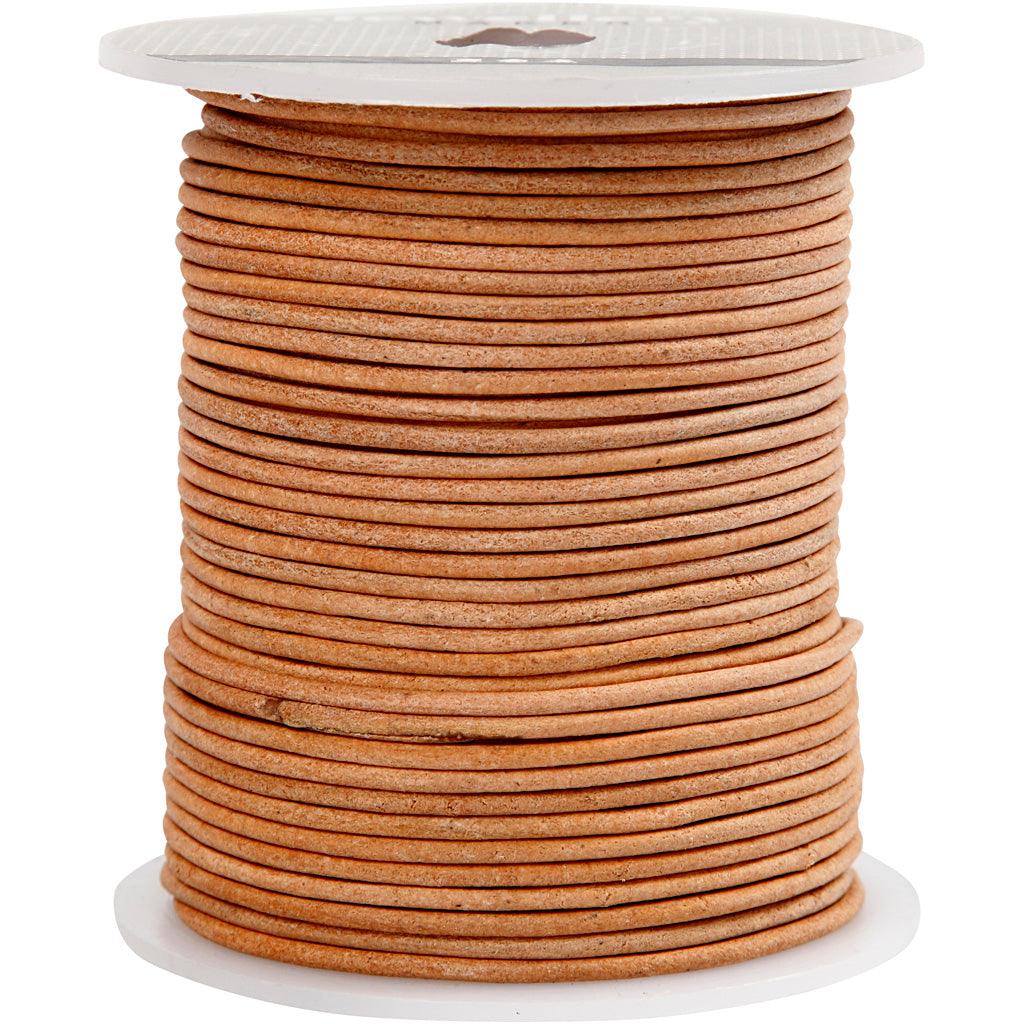 Cordoncino in cuoio Creative Company, spessore 2 mm, beige, 50 m 1 rotolo