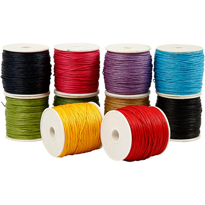 Cordón de algodón de Creativ Company, espesor 1 mm, colores fuertes, 10x50 m 1 caja