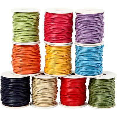 Cordón de algodón de Creativ Company, espesor de 2 mm, colores fuertes, 10x25 m 1 caja