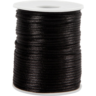Cordone satinato Creativ Company, spessore 2 mm, nero, 50 m 1 rotolo
