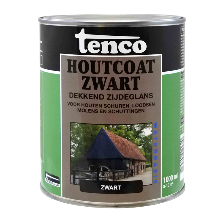 Tenco 1078322 - houtcoat waterbasis dekkend zwart zg 1l | 1 stuks