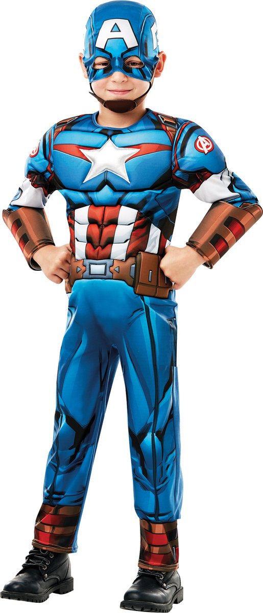 Rubies disfraz de rubie's marvel - capitan america niño azul talla 104