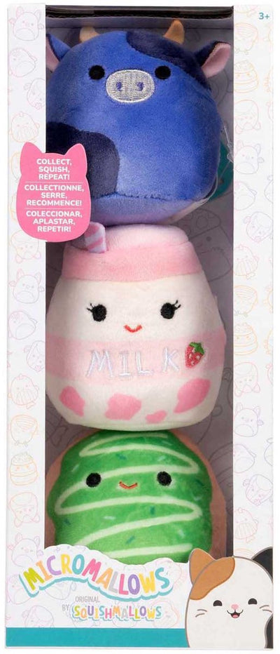 Squishmallows pluche knuffel set micromallows 3-delig verzamelfiguur.