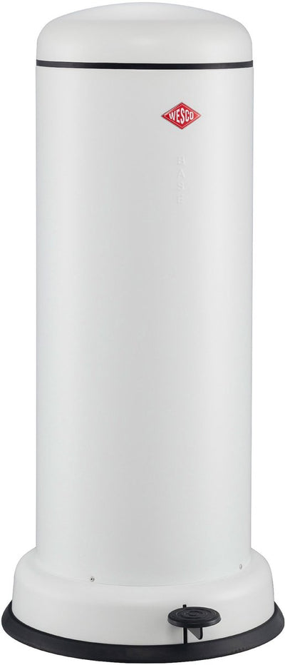 Wesco big baseboy prullenbak met soft close | 30 liter | metaal - mat wit | pedaalemmer