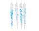Decoris ghiacciolo in plastica blu ghiaccio 15 cm set da 4