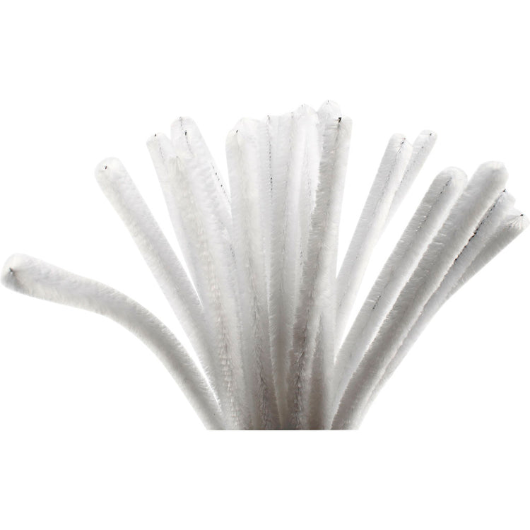 Creative Company Chenille, L: 30 cm, spessore 9 mm, bianco, 25 pezzo 1 scatola