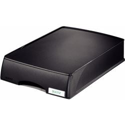 Bandeja para cartas con cajón leitz plus patas de goma antideslizantes a4 234x325x53mm negro