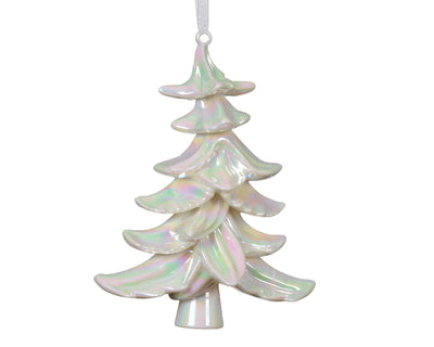 Decoris Albero pendente natalizio in plastica iridescente 18c