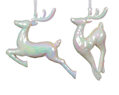 Decoris ciondolo natalizio cervo iridescente 16cm