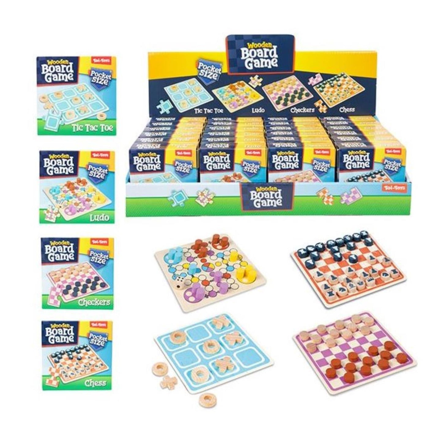 Toi-toys toi giocattoli mini gioco da tavolo in legno 8 cm
