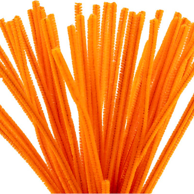 Creativ company chenille, l: 30 cm, dikte 6 mm, oranje, 50 stuk 1 doos