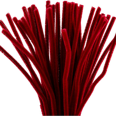 Creativ company chenille 6mm x 30cm donkerrood - 50st.