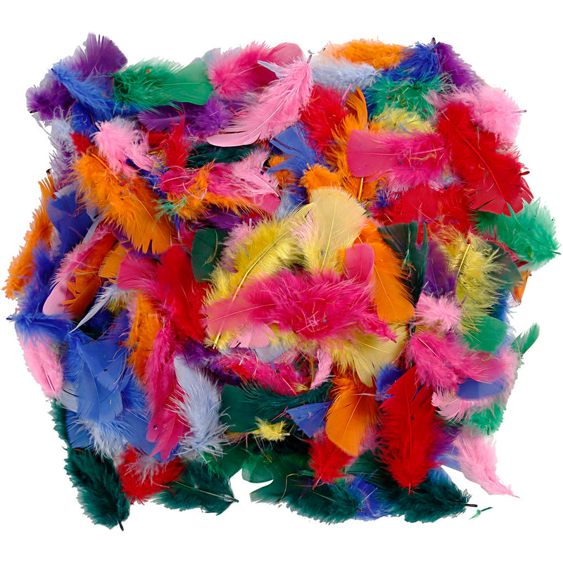 Piume in vari colori 7-8 cm, 50gr