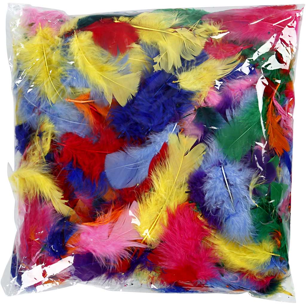 Plumas en varios colores 7-8 cm, 50gr