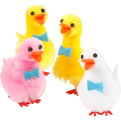 Patos de la empresa Creativ, h: 50 mm, rojo claro, blanco, amarillo, 4 piezas 1 caja