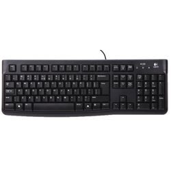 Logitech keyboard k120 for business (zwart, eu lay-out (qwerty), rubberdome, 100%)