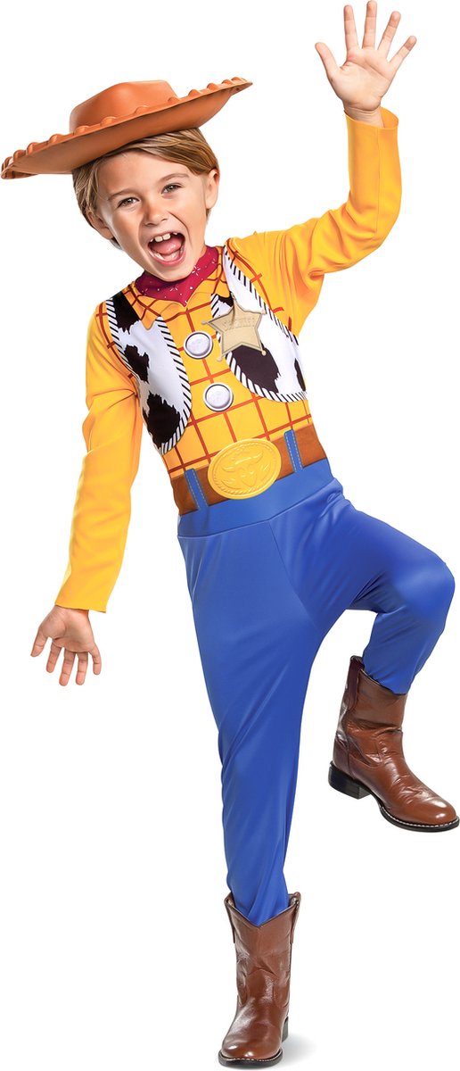Disguise disney - toy story 4, woody classic , maat m (7-8 jaar), jongens
