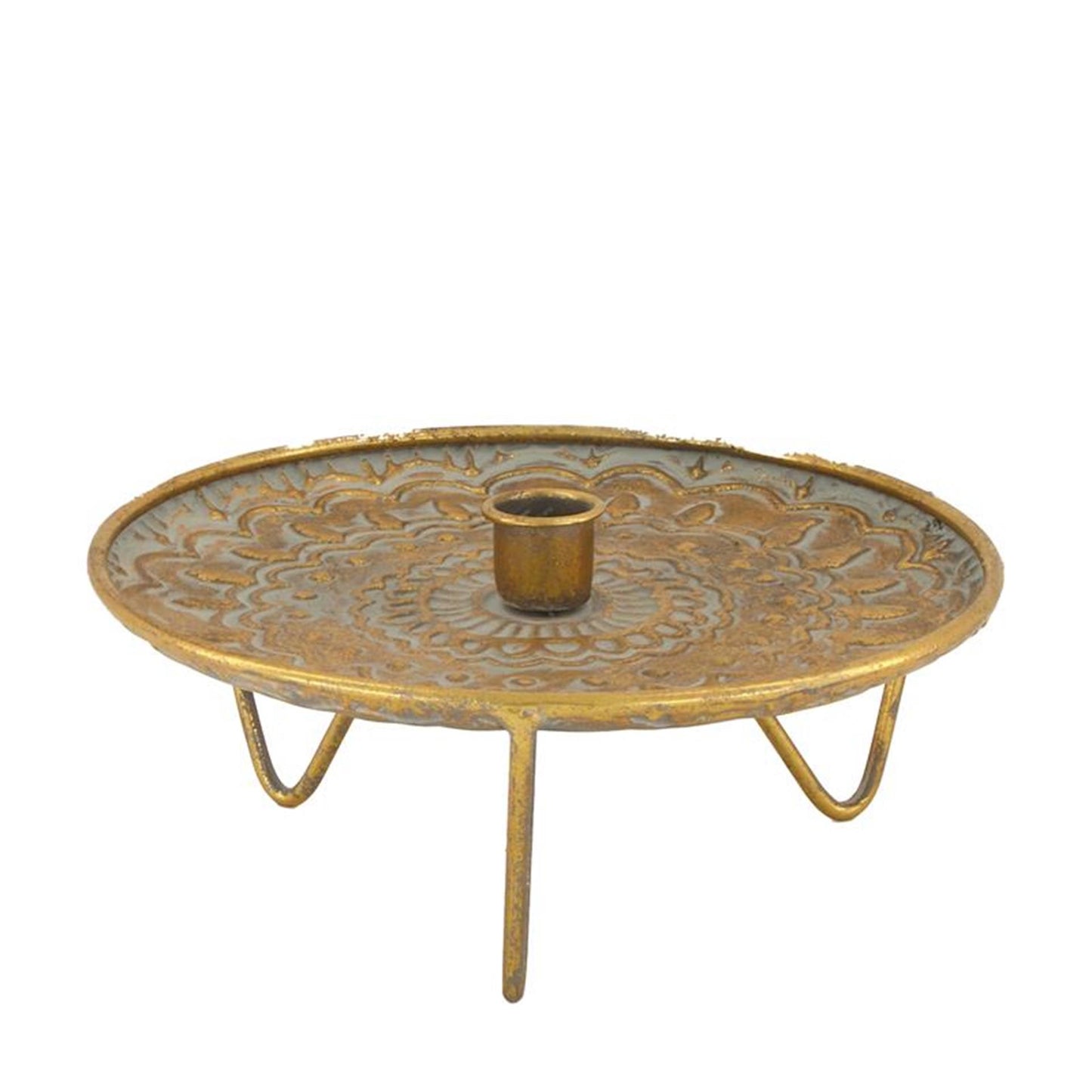 Candeliere collezioni Natural in metallo ø22x9,5cm oro